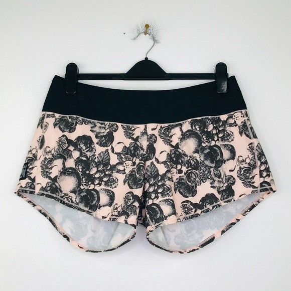 oiselle Other - Oiselle Women's 10 Shorts Pink Black Floral Fruit Bikini Lined BD25